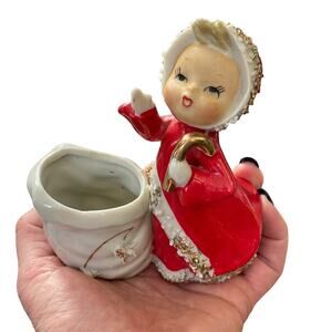 Vintage Lefton Napco Pixie Planter Figure Christmas Spaghetti MCM Ceramic READ